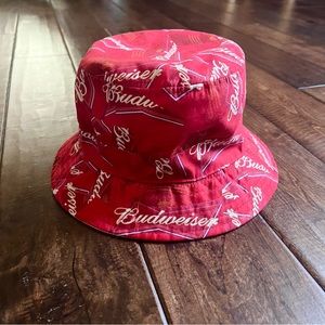 Vintage Red Budweiser Bud Beer Bucket Hat All Over Print